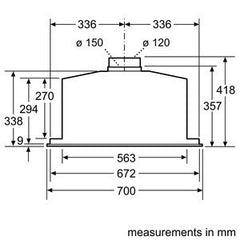 Canopy hood D57MH56N0B 70 cm wide