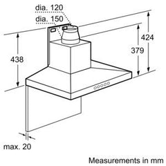 D66SH52N0B Chimney hood Stainless steel