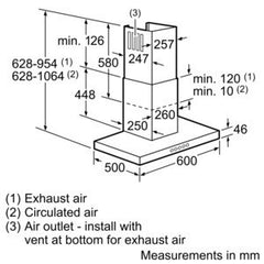 D76SH52N0B Chimney hood Stainless steel