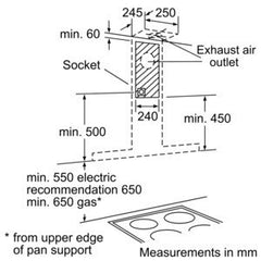 D76SH52N0B Chimney hood Stainless steel