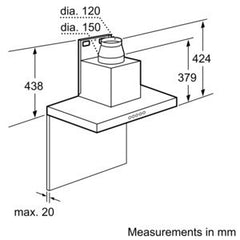 D79SH52N0B Extra wide chimney hood Stainless steel