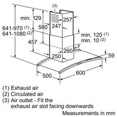 D86DK62N0B Chimney hood Stainless steel