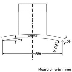 D86DK62N0B Chimney hood Stainless steel