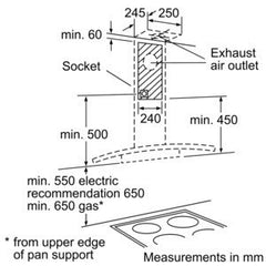 D86GR22N0B Chimney hood Stainless steel