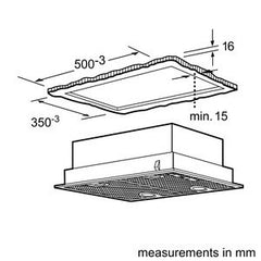 53 cm wide Canopy hood DHL555BGB Silver metallic lacquer