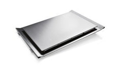Slimline box style 90 cm wide island chimney hood DIB091K50B Brushed steel