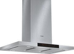 Slimline box style 90 cm wide island chimney hood DIB091K50B Brushed steel
