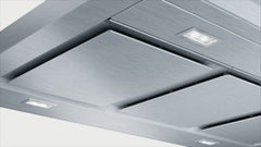 Slimline box style 90 cm wide island chimney hood DIB091K50B Brushed steel