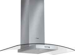 Classixx Chimney extractor hood with glass canopy DWA094W51B brushed steel