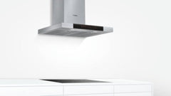 Slimline box style 60 cm wide Chimney extractor hood DWB068J50B Brushed steel
