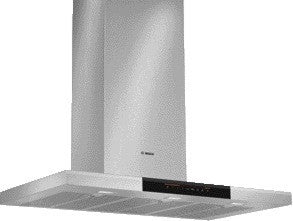 Slimline box style 90 cm wide Chimney extractor hood DWB098J50B Brushed steel