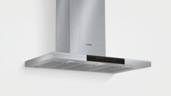 Slimline box style 90 cm wide Chimney extractor hood DWB098J50B Brushed steel