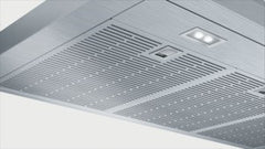 Slimline box style 90 cm wide Chimney extractor hood DWB098J50B Brushed steel