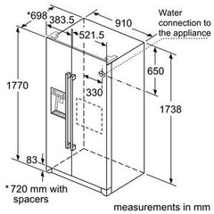 KAG90AI20G Ice- and Water Dispenser, Home Bar No Frost, American-style fridge freezer