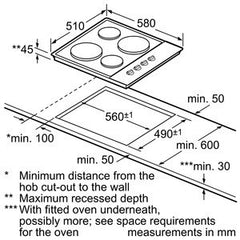 4 zone sealed plate electric hob NCT615C01 brushed steel