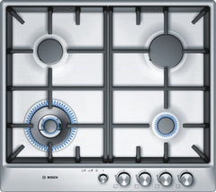 Exxcel 4 burner gas hob with wok style burner PCH615M90E brushed steel