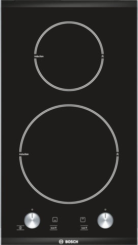 Logixx 2 zone ceramic induction hob PIE375C14E brushed steel trim