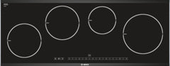 Logixx 4 zone ceramic induction hob PIE975N14E black glass with stainless steel trim