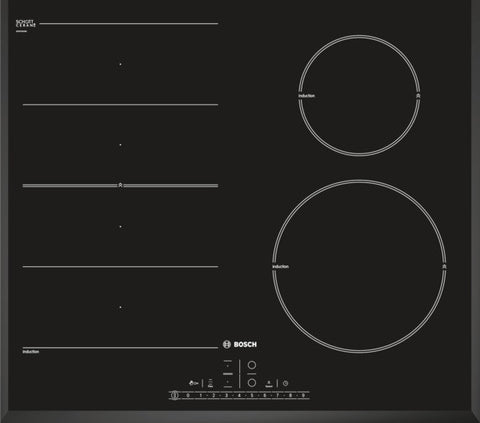 Logixx 4 zone ceramic induction hob PIN651F17E black glass