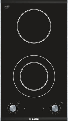 Logixx 2 zone Quick-Therm ceramic hob PKF375V14E brushed steel trim