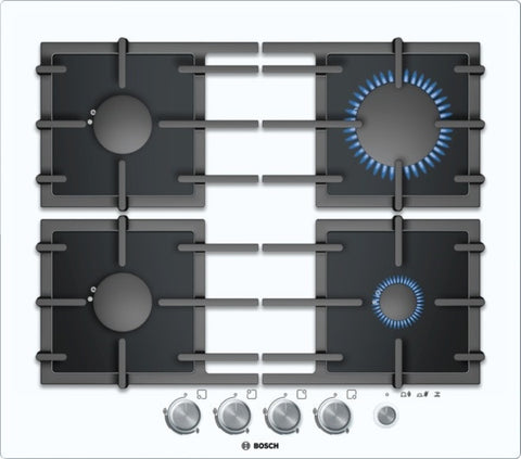 Exxcel 4 burner gas hob  PPP612M91E premium white with frameless design