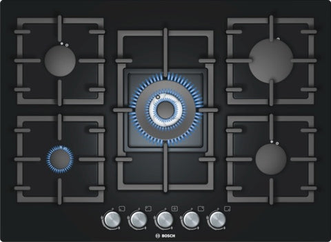 Classixx 5 burner gas hob with wok style central burner PPQ716B91E frameless