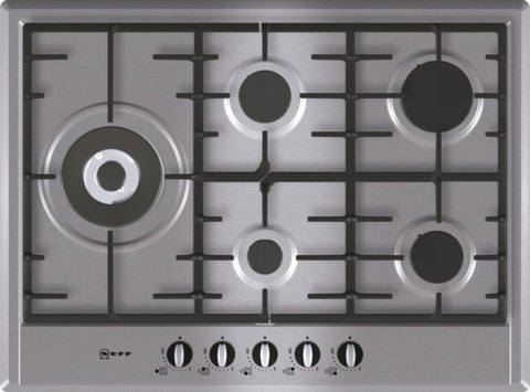 T25S76N0 Extra wide gas hob Stainless steel