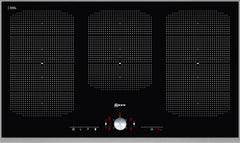 T54T97N2 Extra wide induction hob Black ceramic glass trimmed with stainless steel