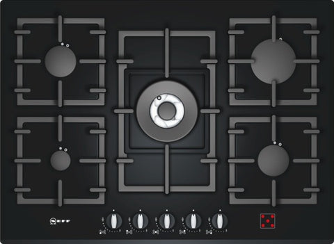 T63R46S1 Extra wide gas hob on tempered glass
